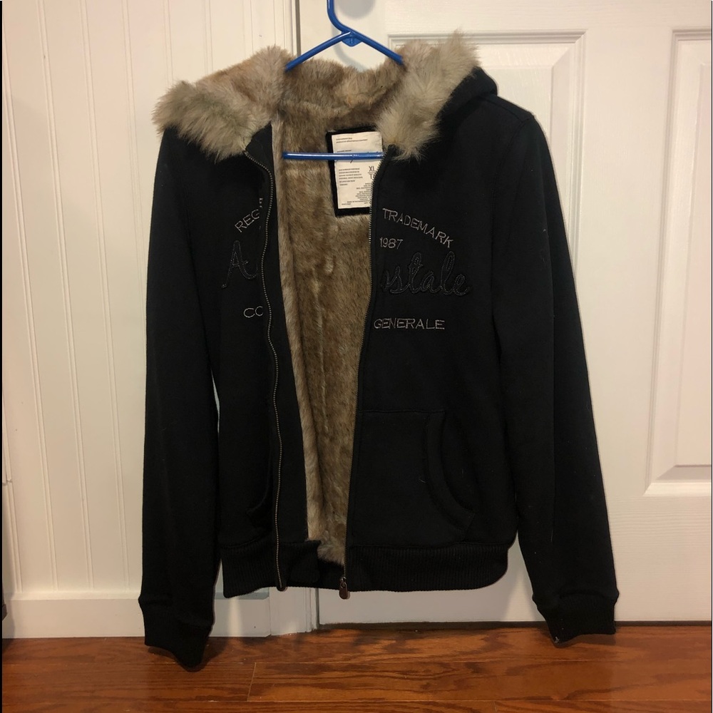Aeropostale authentic fur lined coat